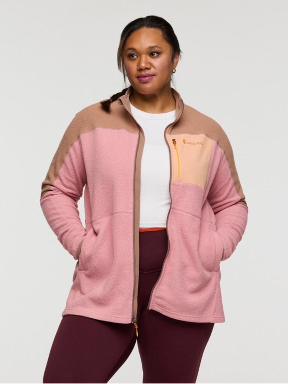 New Women’s 2X Cotopaxi Two-Tone Rose/Reishi Fleece Full Zip Jacket